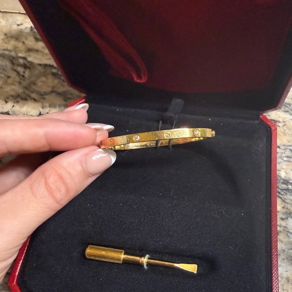 Cartier love Yellow Gold 6 Diamond Bracelet - Picture 4 of 9